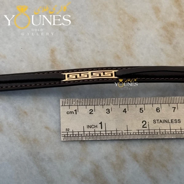 دستبند طلا چرم مردانه ورساچه L133